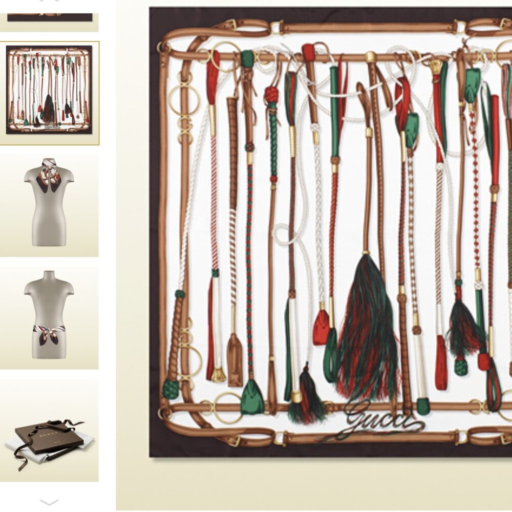 Display #1 New Gucci Equestrian Silk Scarf